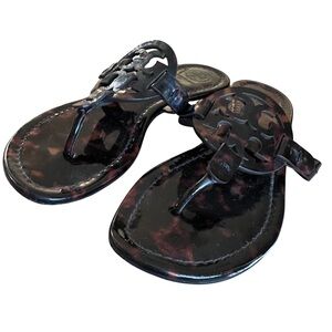 Tory Burch Miller Tortoise Shell patent leather Sandals